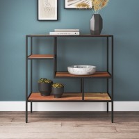 Modern Solid Wood & Metal Bookshelf