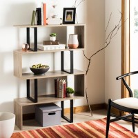 Sinuous Wood & Metal Frame Bookcase