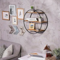 Halo Solid Wood & Metal Frame Floating Shelf