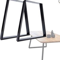 Metal Trapezoid Table Legs 2 Pack Solid Metal Legs Heavy Duty Dinning Table Legs for Coffee Computer Desk Office