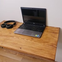 Enlive Floating Folding Home Office Desk Solid Wood Shelf - Folding Study Desk - Wall Table - Multipurpose Natural Grain