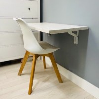 Baltic Floating Folding Home Office Desk Particle Board Shelf - Folding Study Desk - Wall Table - Multipurpose (White)