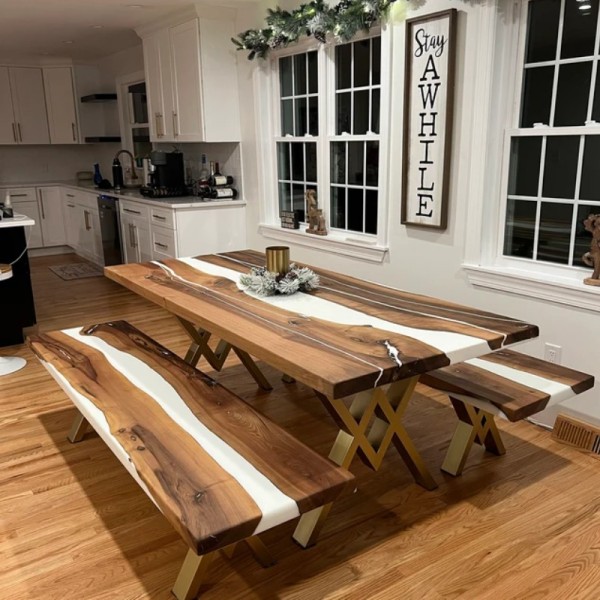 personalized-white-wood-table-with-bench