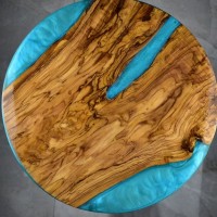 Round Shape Custom Made Epoxy Resin Coffee Table