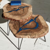 Coffee Tables, Table lamps, Nesting tables, Blue epoxy resin coffee tables, Decorative  Tables, unique Coffee Tables