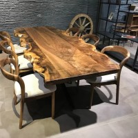 Solid wood dining room tables with metal frame .Dining Table . Live Edge Dining table.office Table