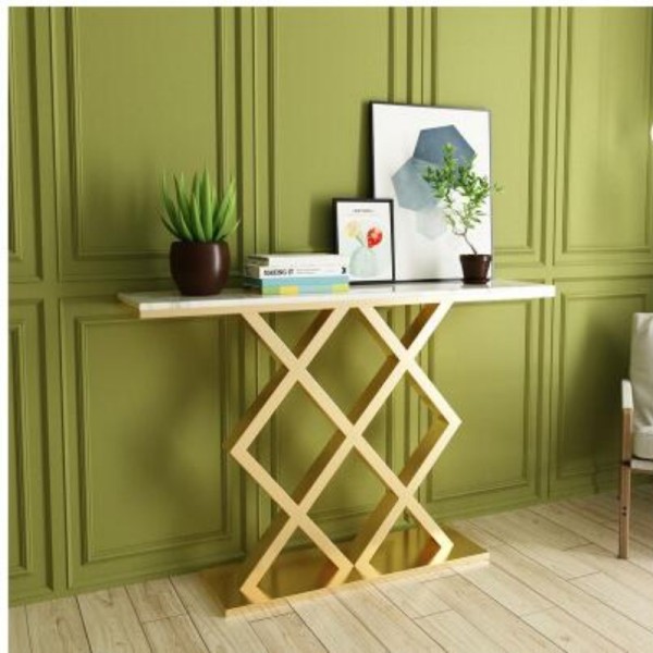 entrance-console-table-golden-frame-marble-top