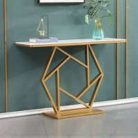 Console Table with Golden Frame, Welcome table, Hexagon Design metal frame table