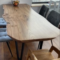 Solid wood dining room tables with metal frame .Dining Table . Live Edge Dining table.office Table