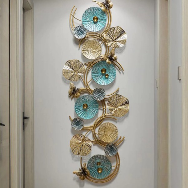 blue-golden-metal-wall-art
