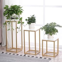 Golden frame Flower Stand Garden Furniture Side Table Set of 3