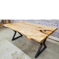 Prime Live Edge Solid Wood Dining Table With Metal Frame