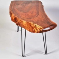 Natural Glowing Brown Live Edge Coffee Table