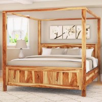 Natural Wood Heaven Solid Wood Poster Bed
