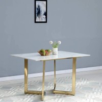 Stellar White Marble Dining Table