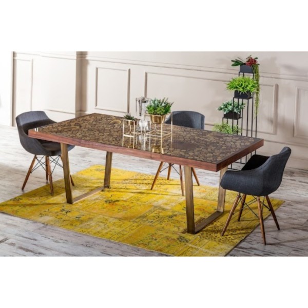 woodland-gold-leaf-wooden-dining-table