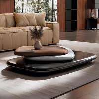 Italian Solid wood Rotating coffee table modern living room furniture tea table