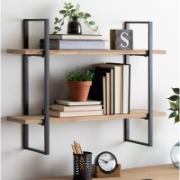 Zenith Solid Wood & Metal Frame Wall Shelf